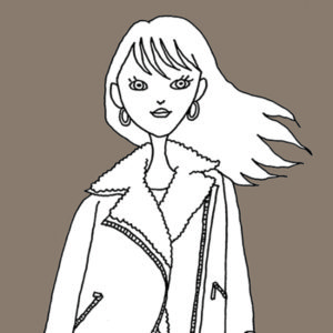 ジャケットを着た女の子のイラスト