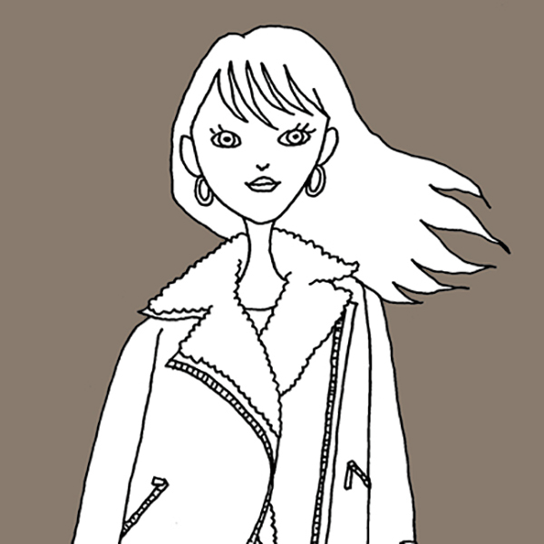 ジャケットを着た女の子のイラスト