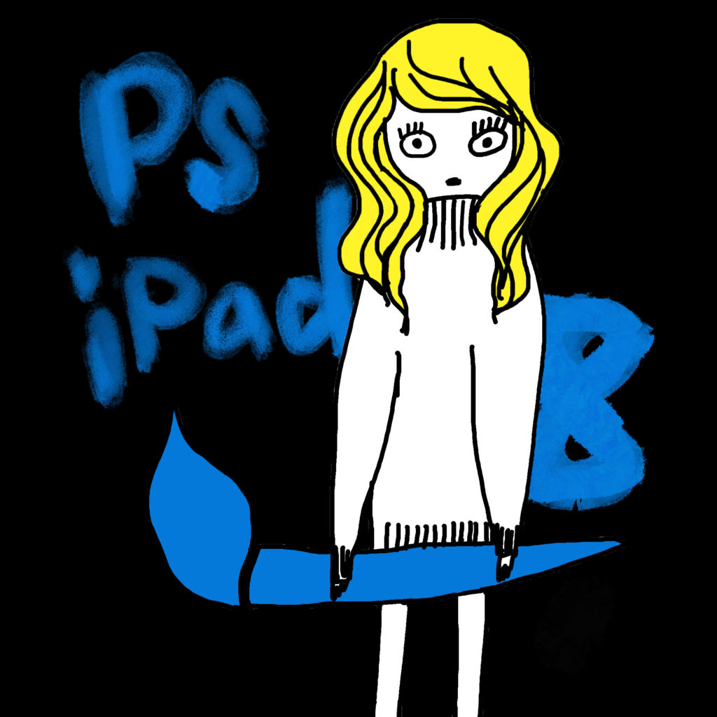 ペンを持った女の子のイラスト