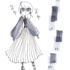 助ける袖のブラウスを着た女の子のイラスト