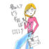 髪の毛をいじる女の子のイラスト