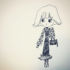 黒レース袖のワンピースを着た女の子