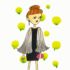 黒いワンピースを着た女の子のイラスト