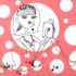 チェリーを食べている女の子のイラスト