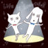 iPad Photoshop落書き40日目 踊る猫と犬のイラスト