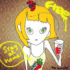 iPad Photoshop落書き67日目 てんとう虫とGUCCIのタンクトップを着た女の子のイラスト